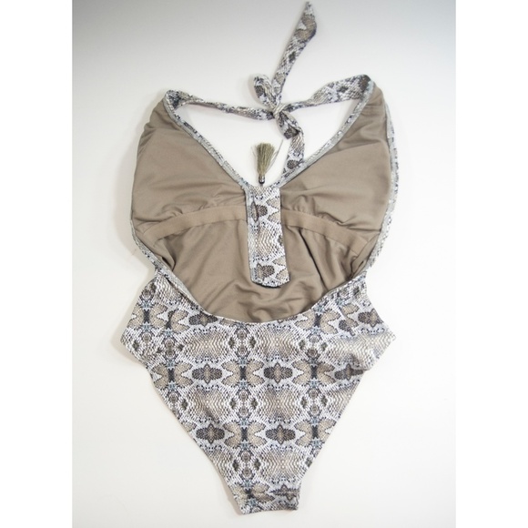 Rachel Roy Python Boho Halter 1 Piece Swimsuit Sml - Picture 4 of 8